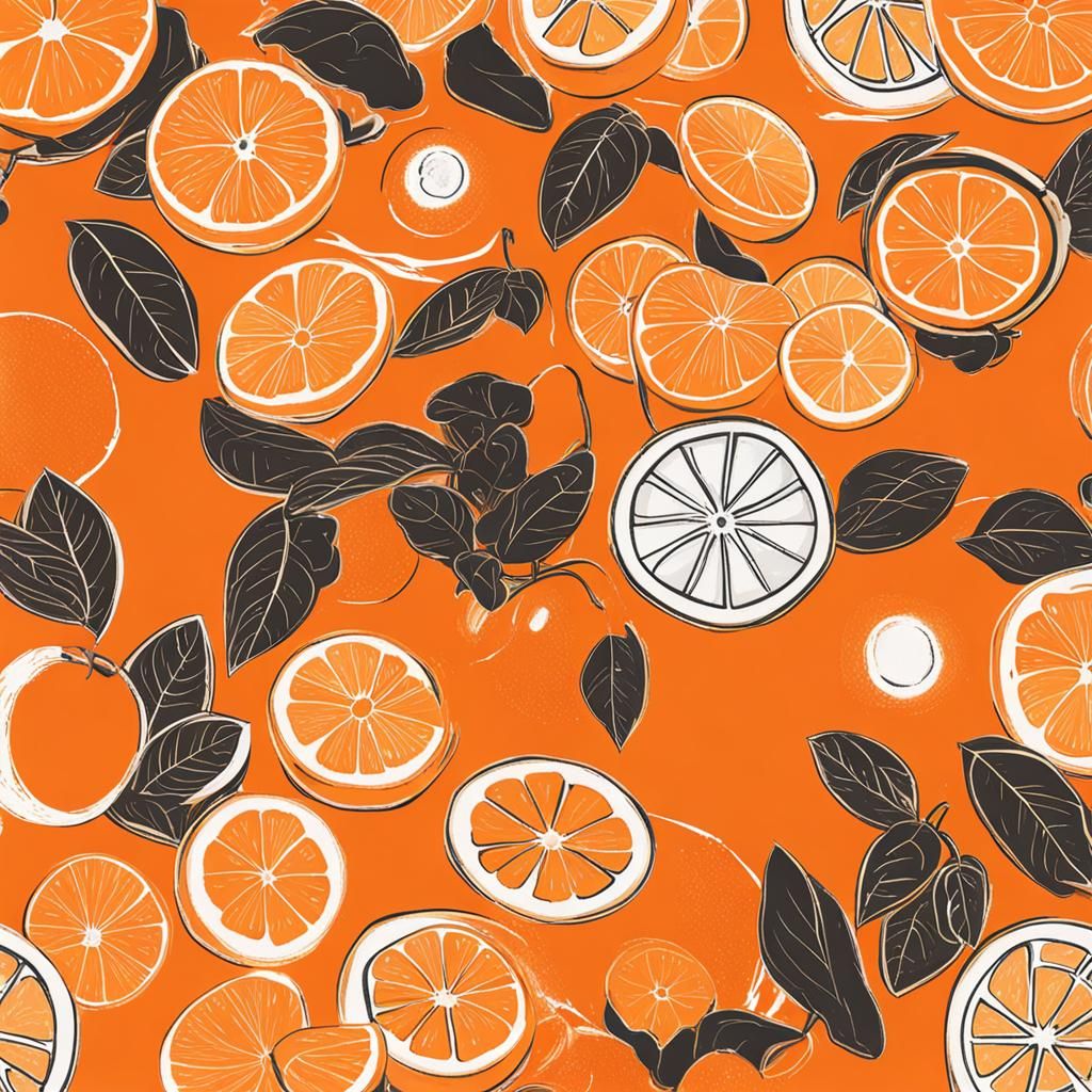 Vibrant Orange Aesthetic AI Art