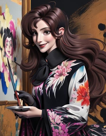 Lady Tennant Portrait in Anime Pastel Dream Style