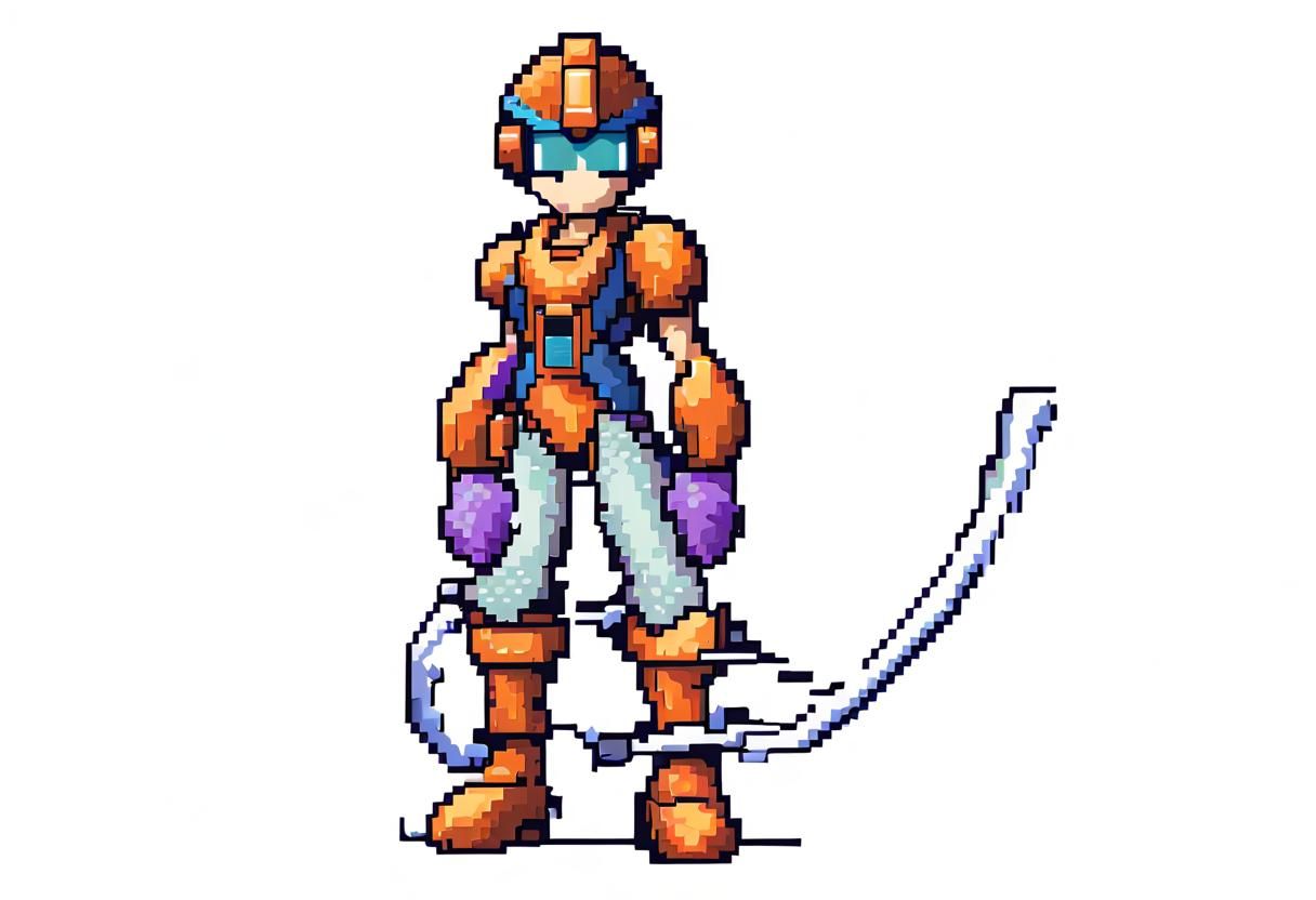 Futuristic Pixel-Art Explorer in Retro Style