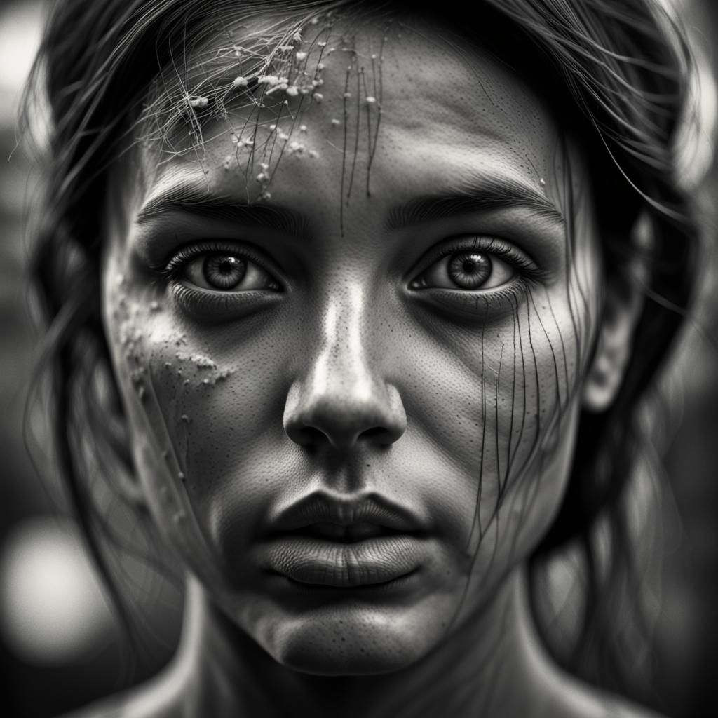 Monochromatic Triple Exposure Portrait in HDR