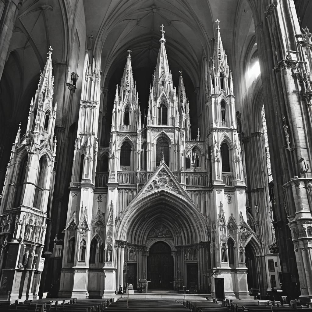 Monochrome Cathedral: A Black and White Church