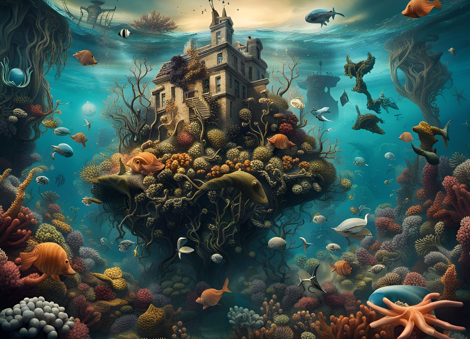 A surreal underwater world.