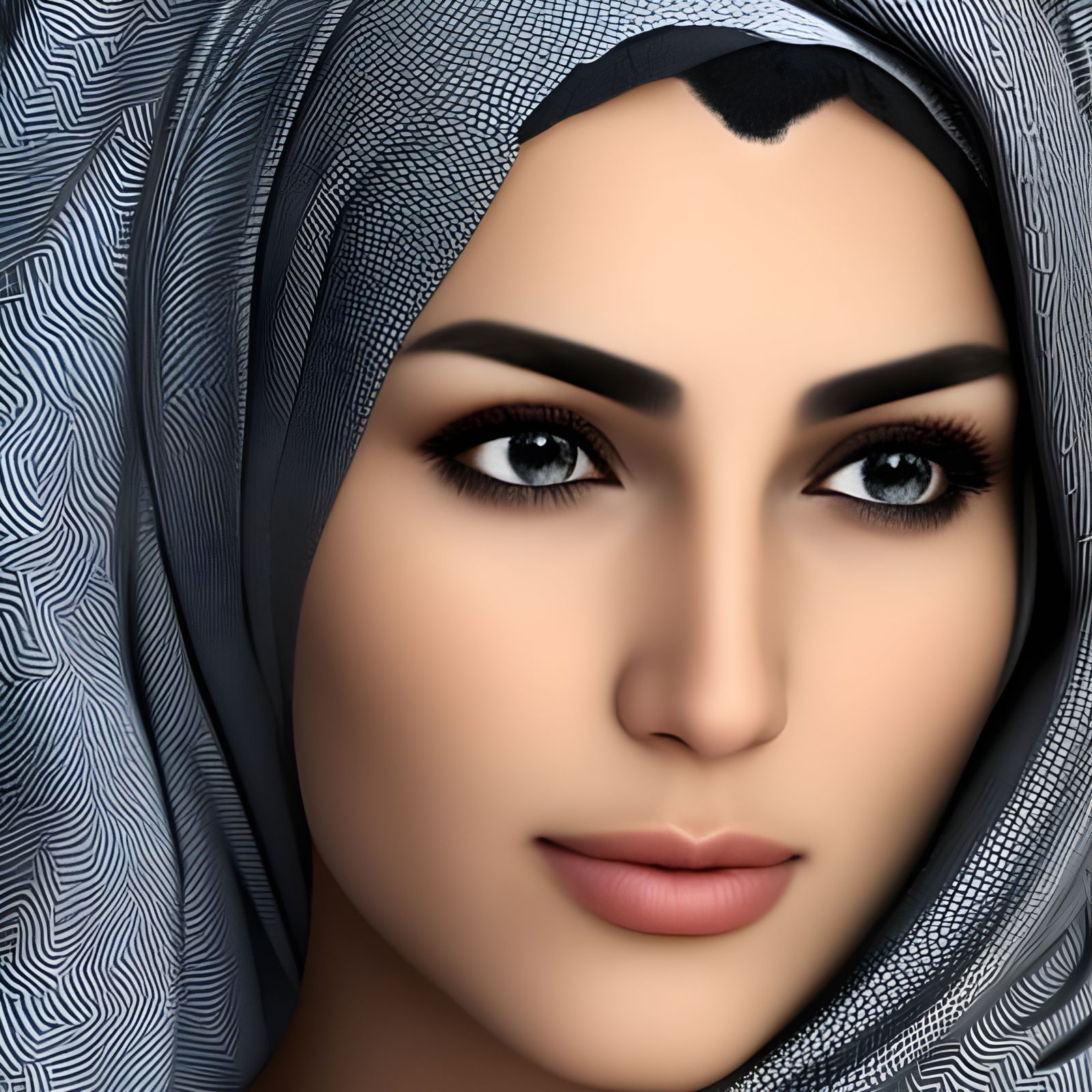 Arabic Woman Portrait by Rutkowski, Artgerm, and Mucha