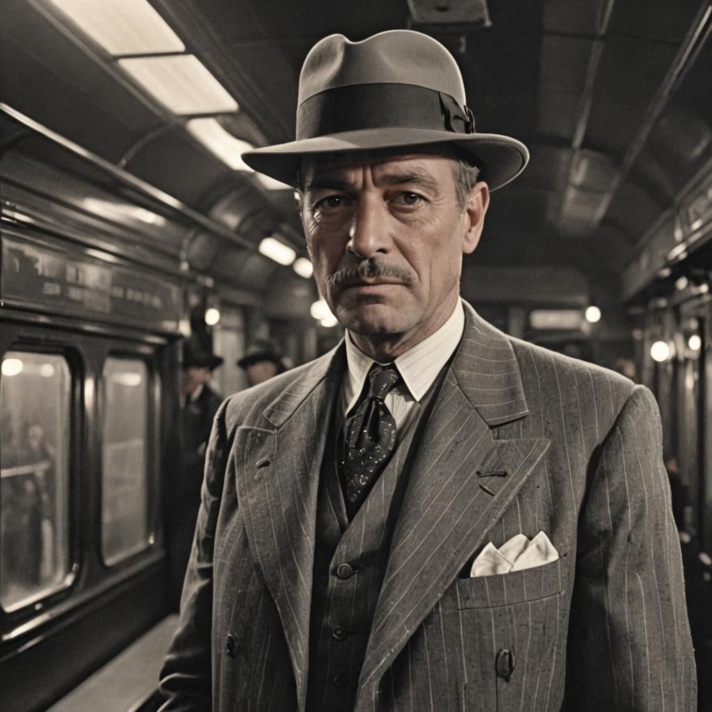Film Noir Train Scene with Colonel Arbuthnot