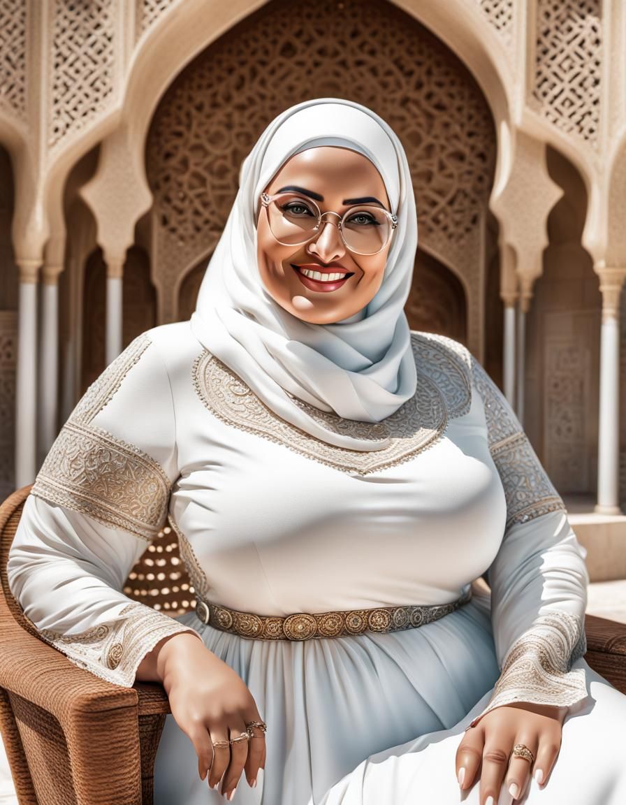 Watercolor Portrait of Curvy Woman in Hijab