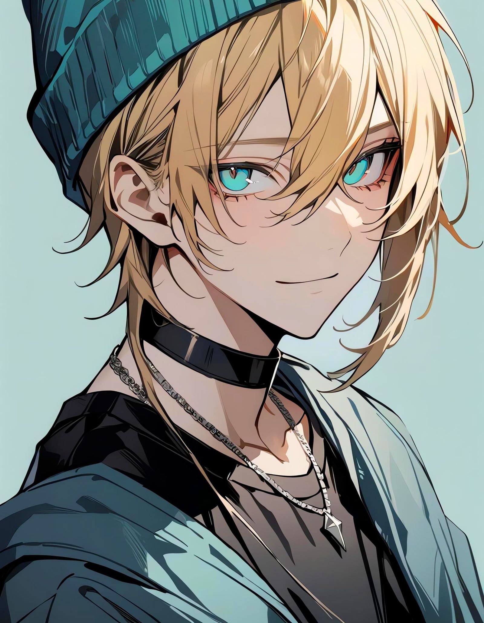 Androgynous Bishounen Portrait with Yellow Hair