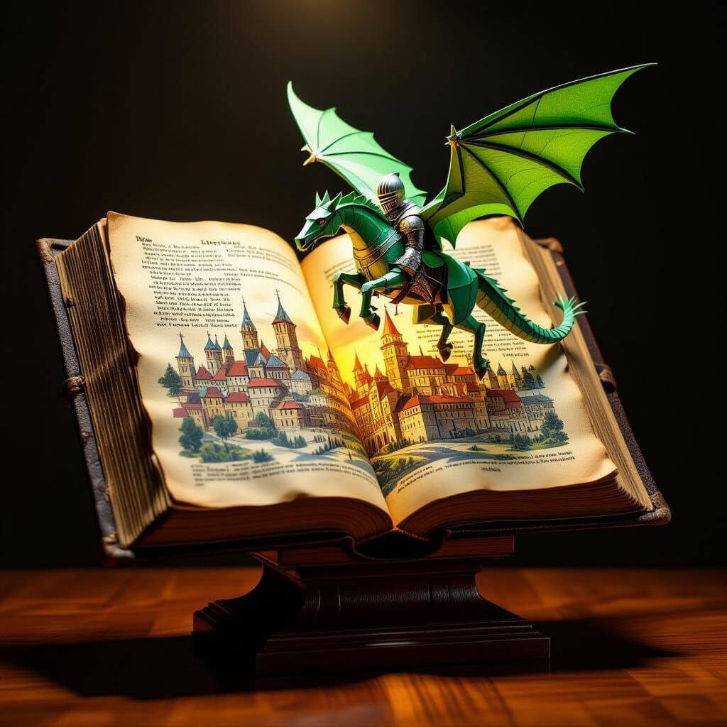 Paper Knight Emerges from Medieval Book Illustrations