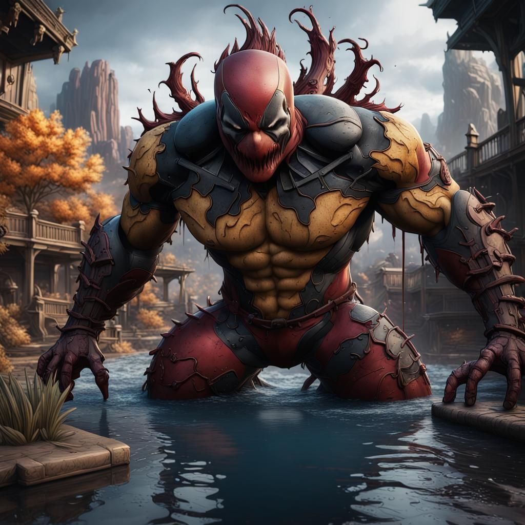 Detailed Venompool Matte Painting in Deep Color