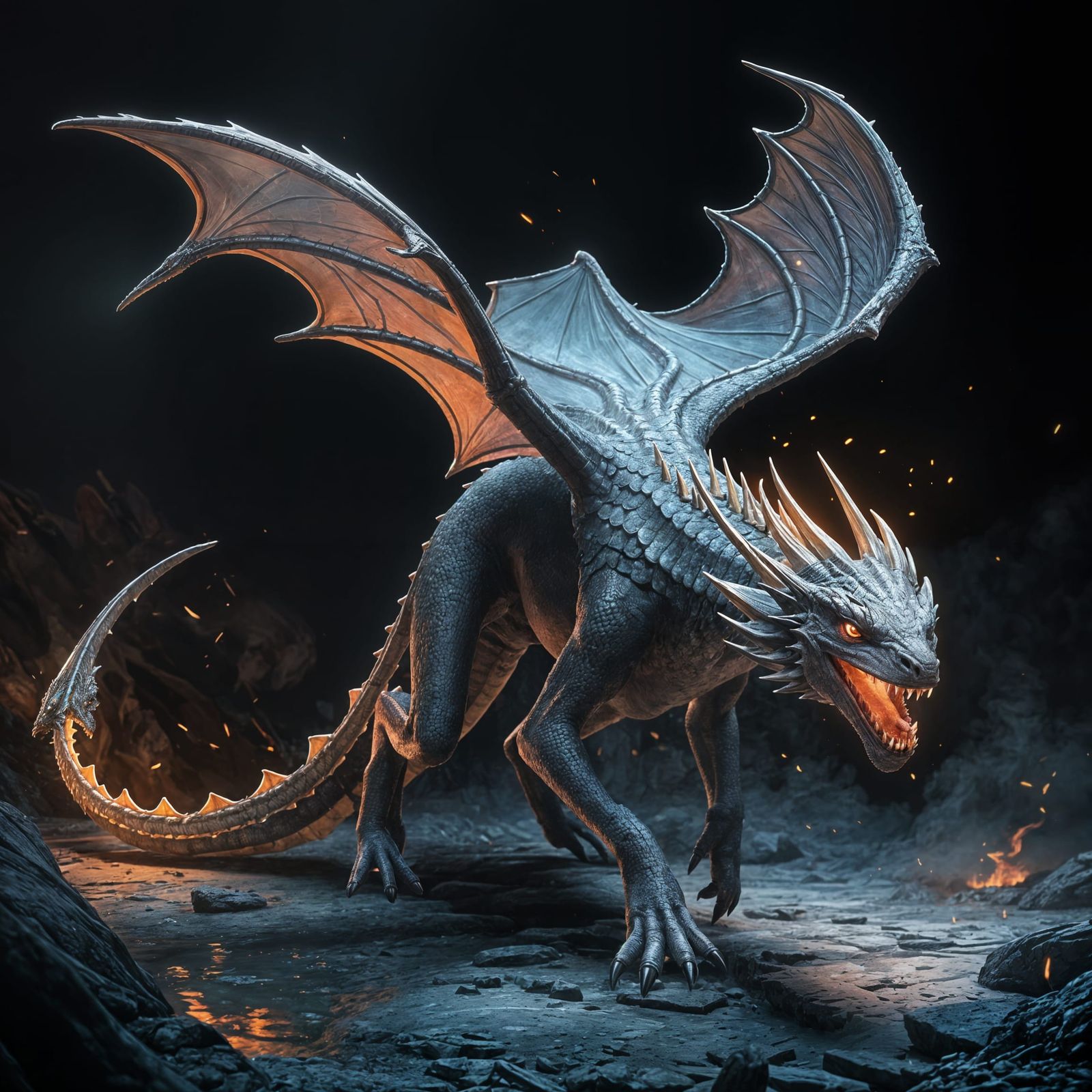 Ethereal Dragon Emerges from Haze