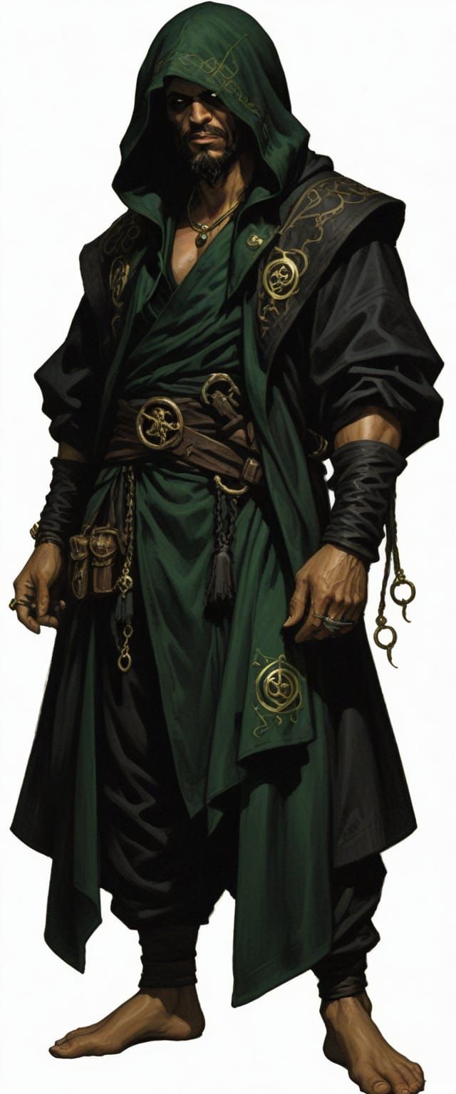 Cultist Pirate Enforcer in Black and Green Robes