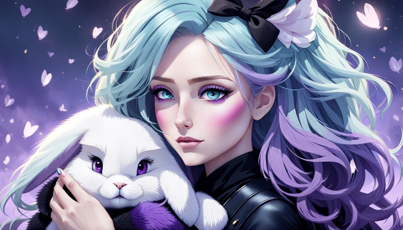 Boogeyman's Child with Bunny in Dark Fantasy Style