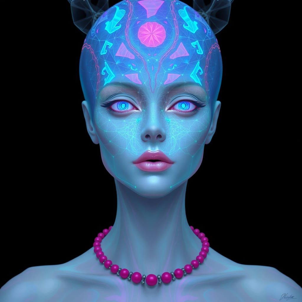 Alien Woman Experiencing Neuroplastic Synesthesia