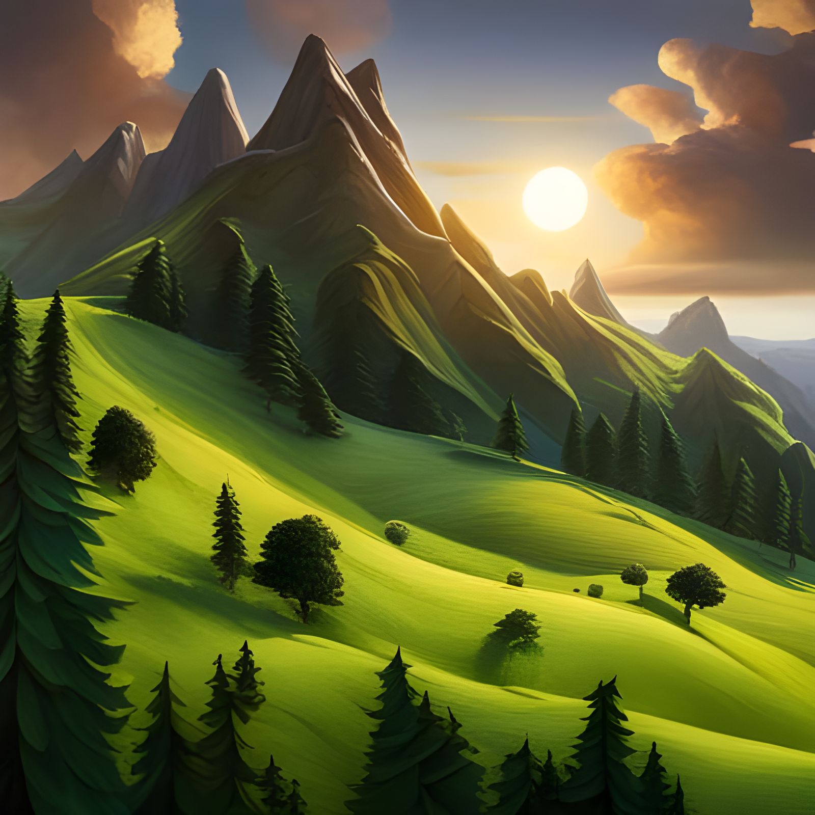 Cozy Cottage on Grassy Green Hills