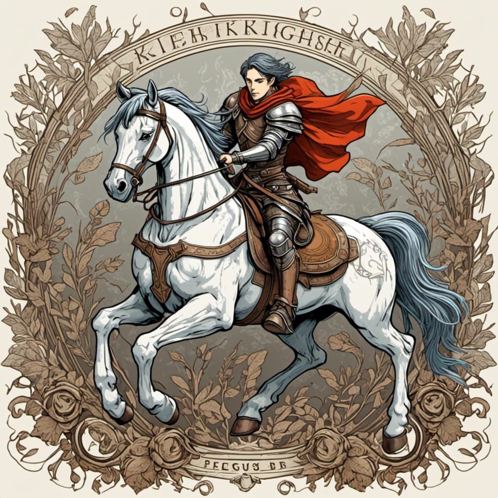 Pegasus Knight in Screen Print Style