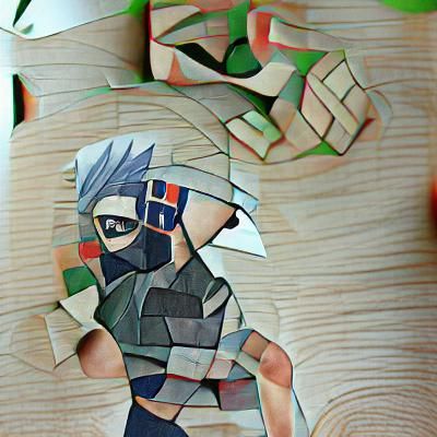 Kakashi Cubist Anime Style Portrait