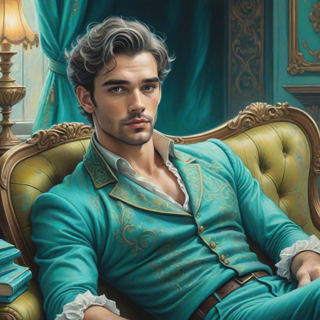 Handsome Man in 80s Pastel Fantasy World