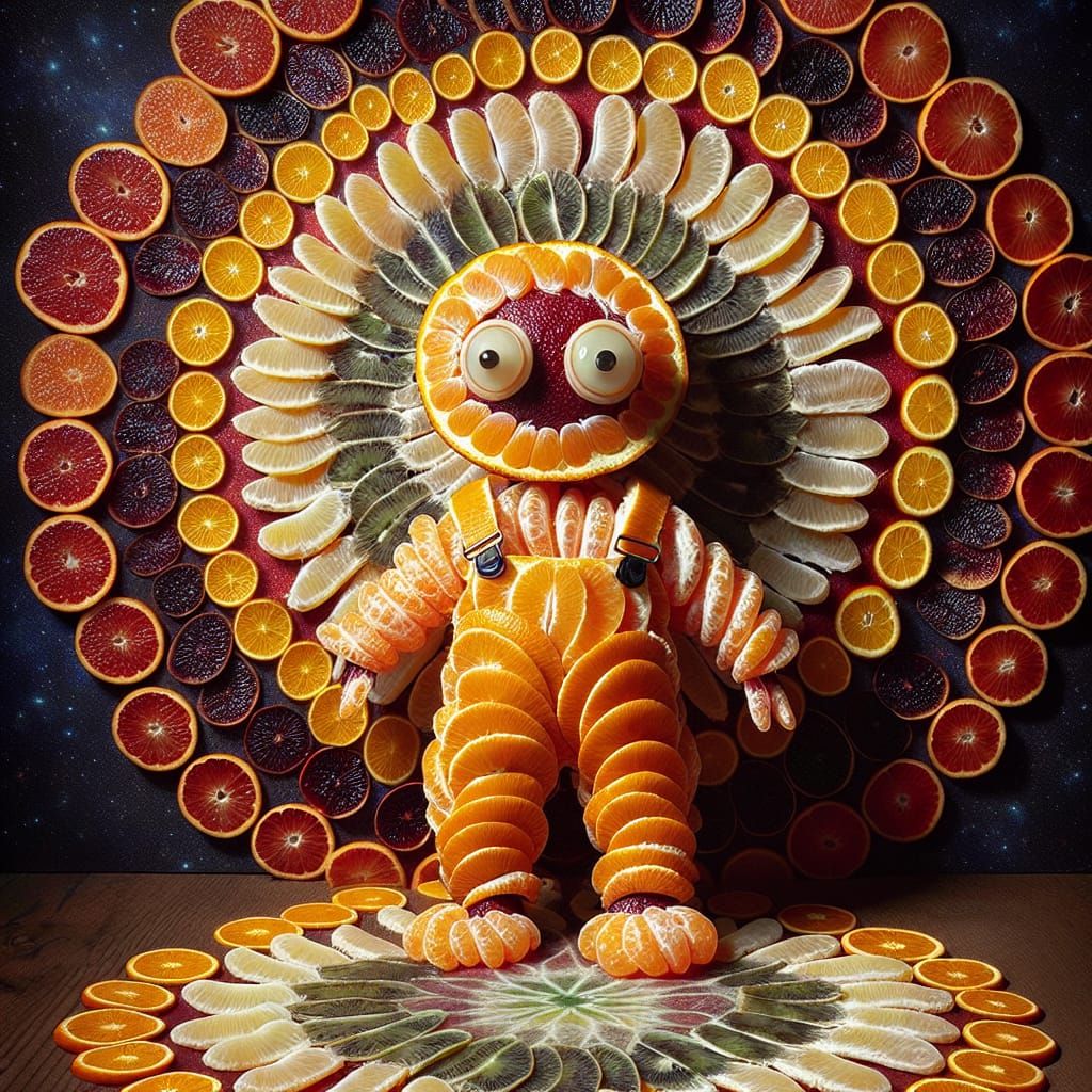 Flibbertigibbet in Tangerine Couture Soft Sculpture