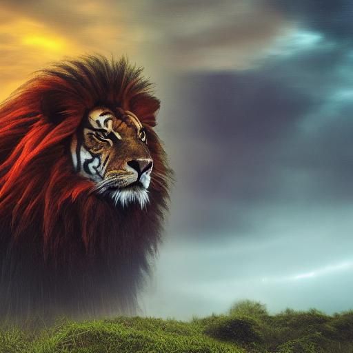 Guardians of Ethereal Realm: Tiger, Eagle, and Lion