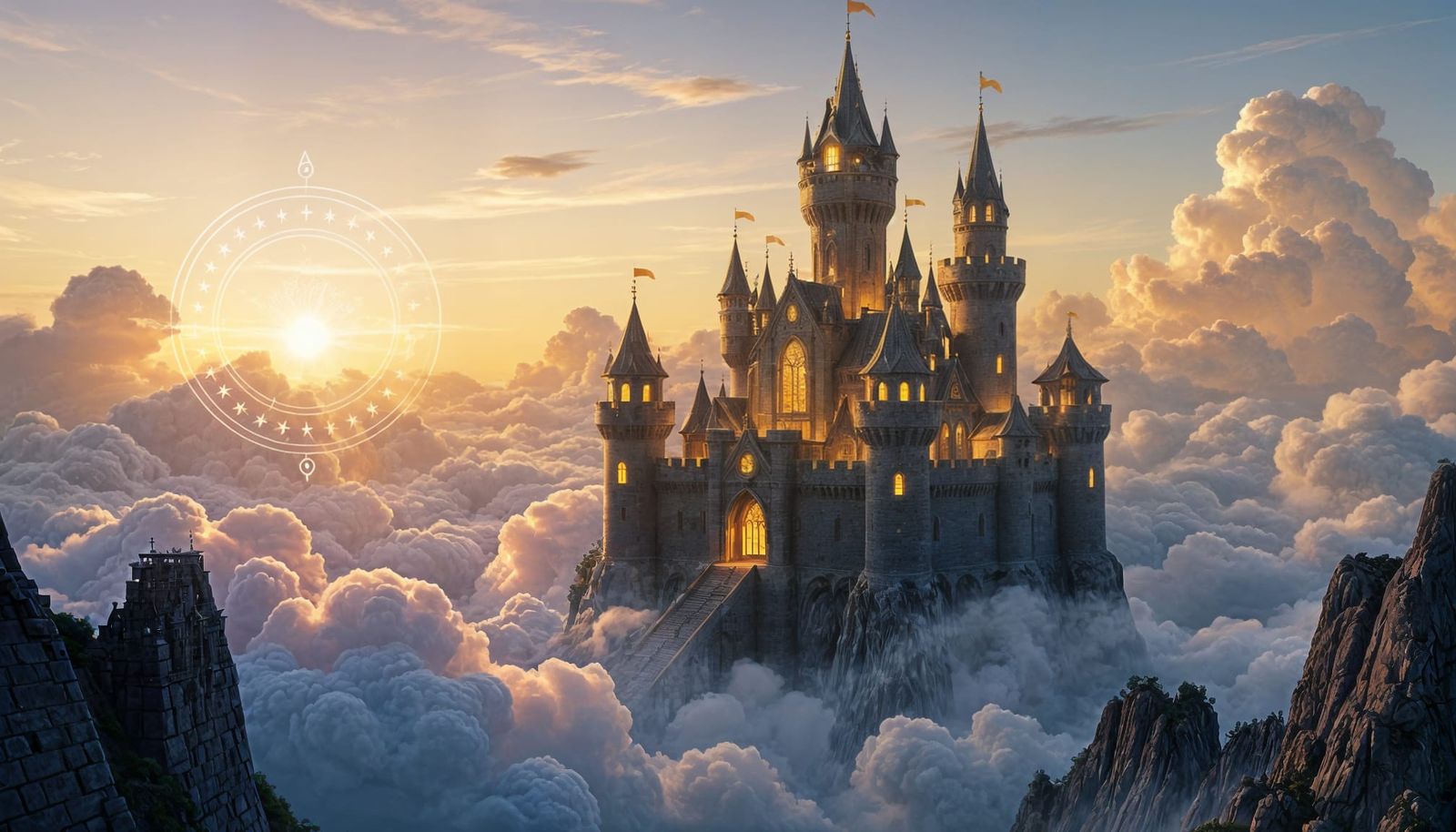 Enchanted Floating Castle at Twilight