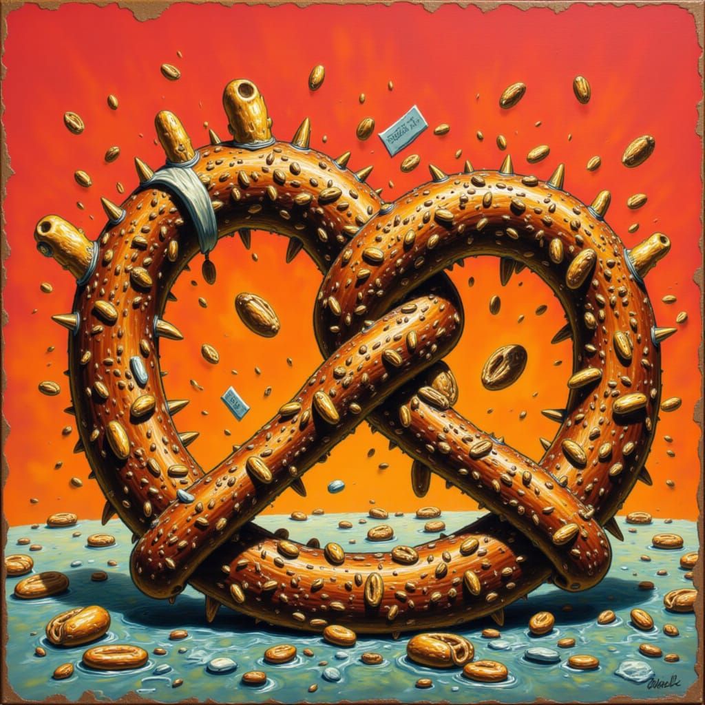 Punk Rock Pretzel Twists Another Pretzel in Comic Style