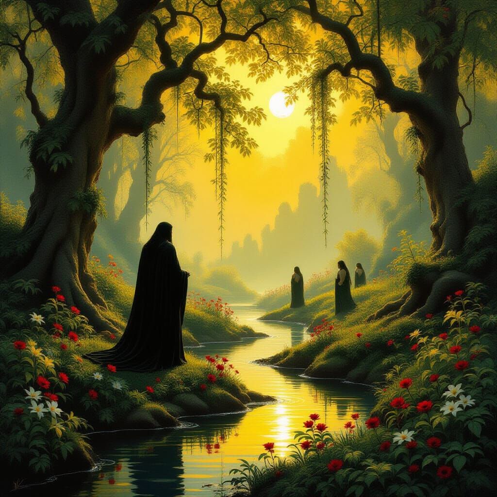 Hades in Arcadian Grove with Nymphs, Romanticism Style