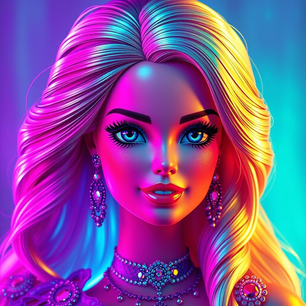 Ethereal Barbie Portrait in Dark Fantasy Realism