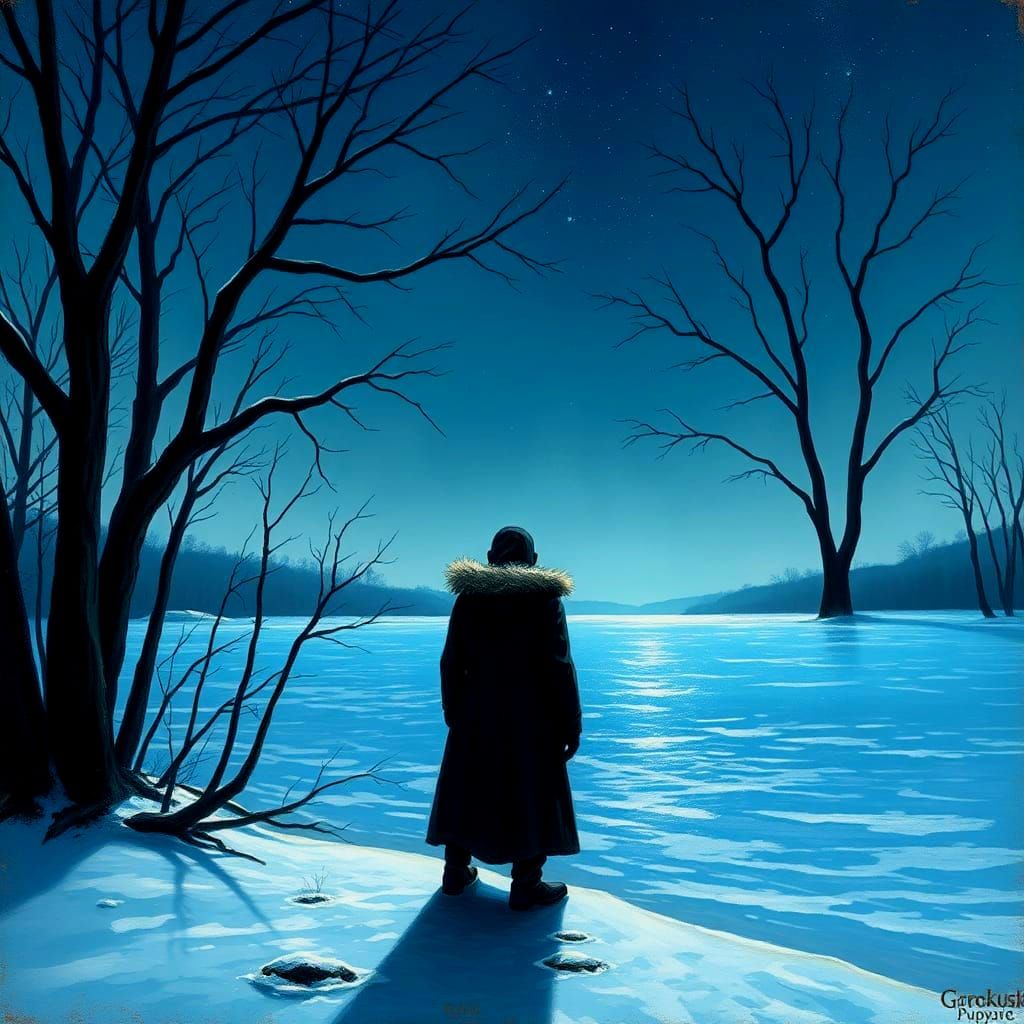 Starlight Illuminates a Sinister Winter Forest