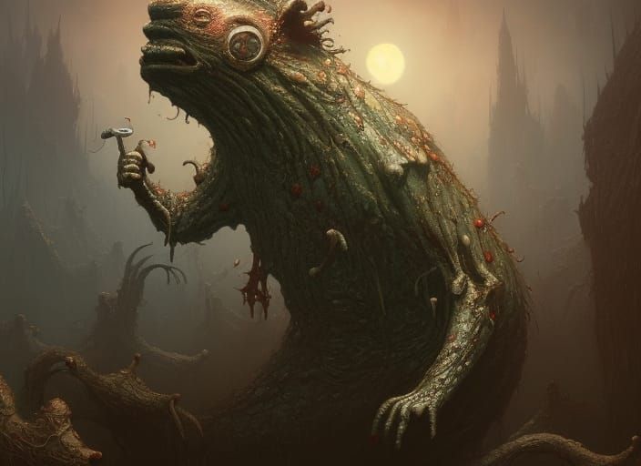 Hyperrealistic Chrome Insectoid Kitty Balloon Animal