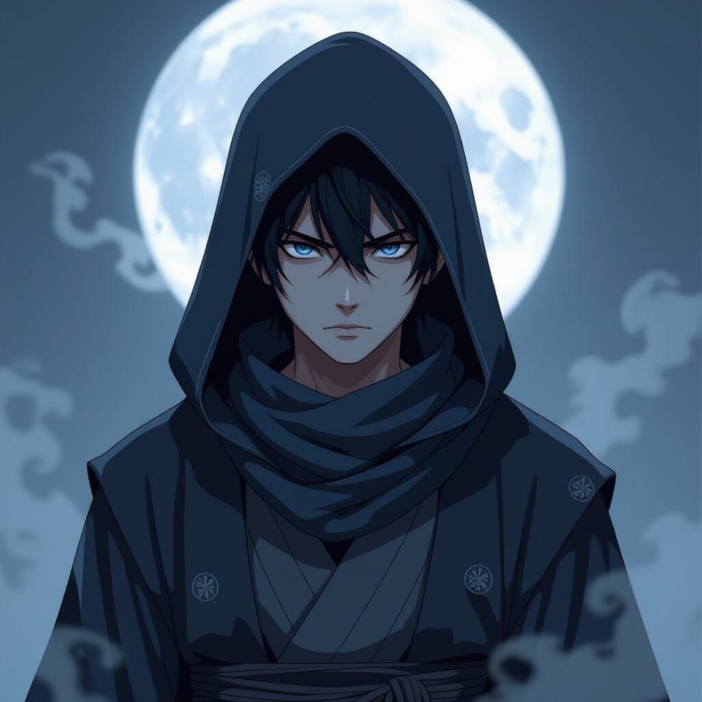 Anime Concept Art: Iga Takemura in Dark Shinobi Outfit