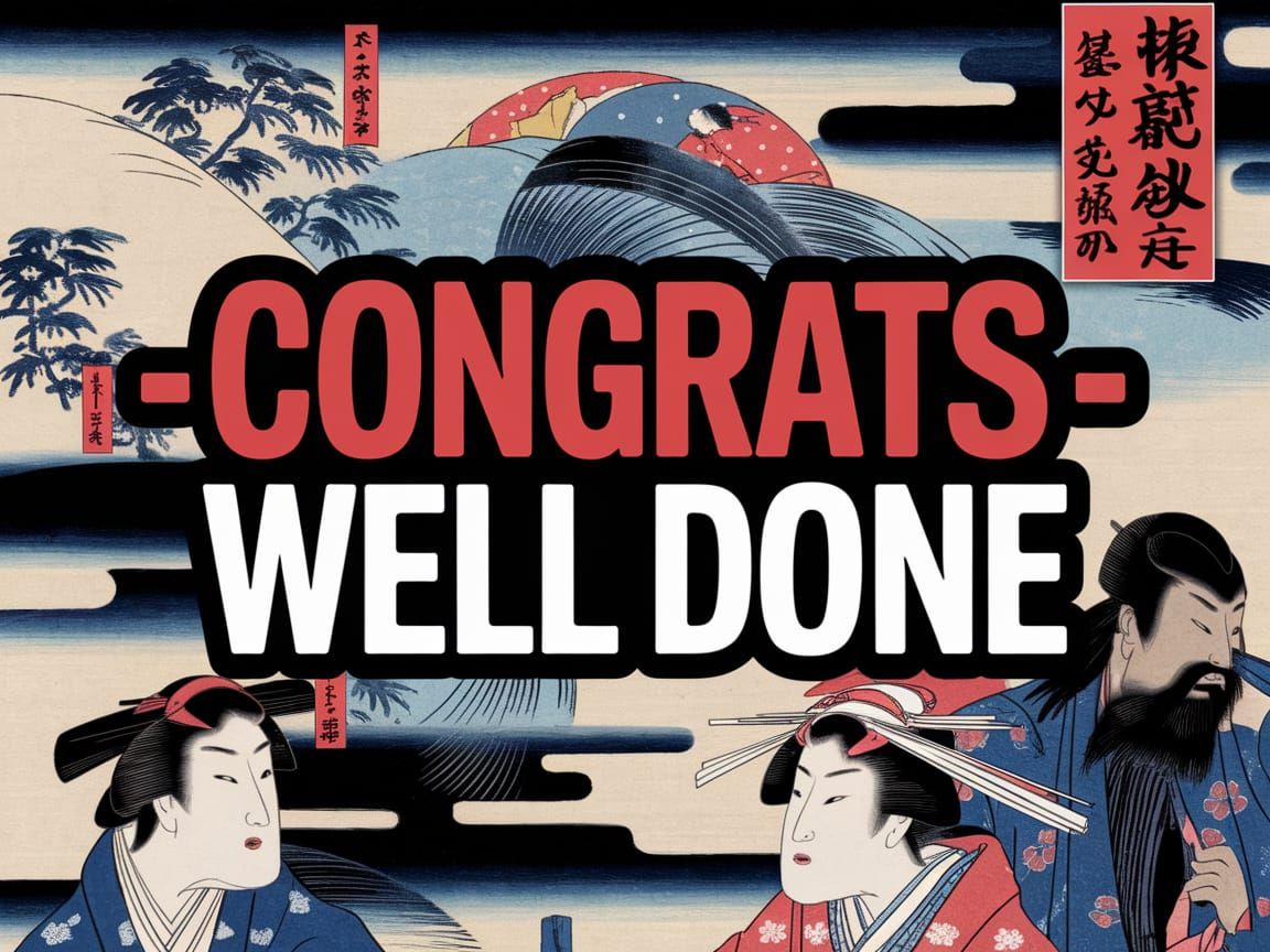 Congrats - Well Done in Ukiyo-e Style