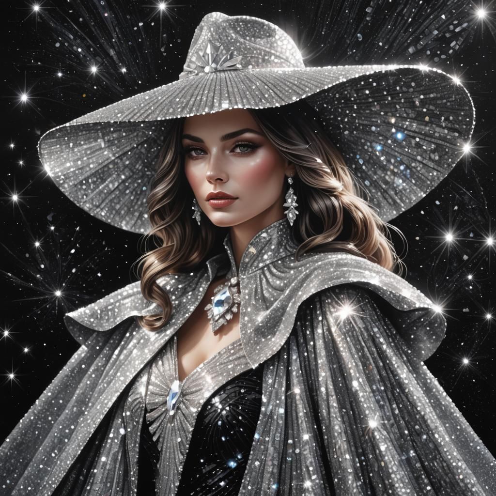 Diamond Woman in Sparkling 3D Art Style