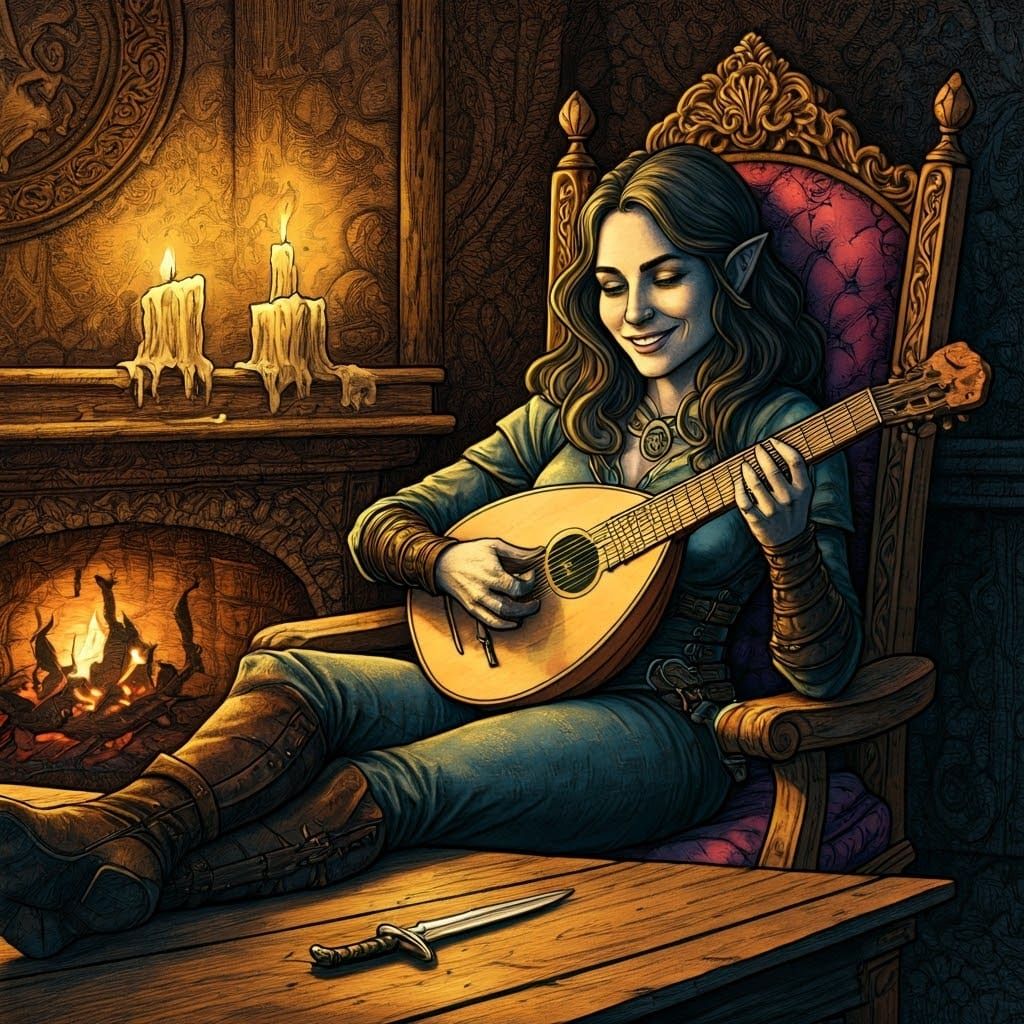 Olive Ruskettle a bard / thief - inspired by DnD