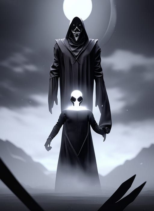 Otherworldly Phantom Hybrid Supervillain: Night Ink Illustra...