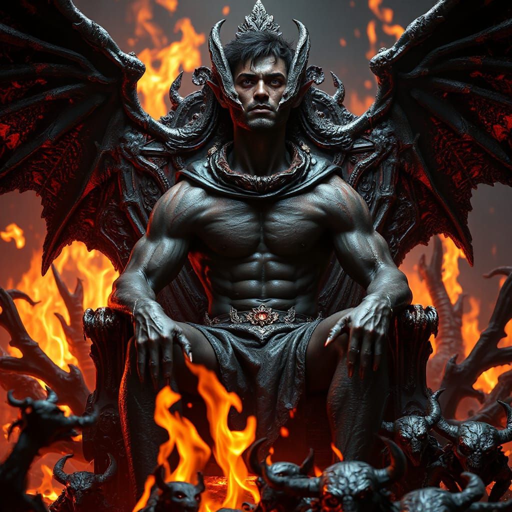 Ultra-realistic, intricately detailed, 4D photo in 8 K cinematic dark, demonic, and evil. Meticulously, muscularly defin...