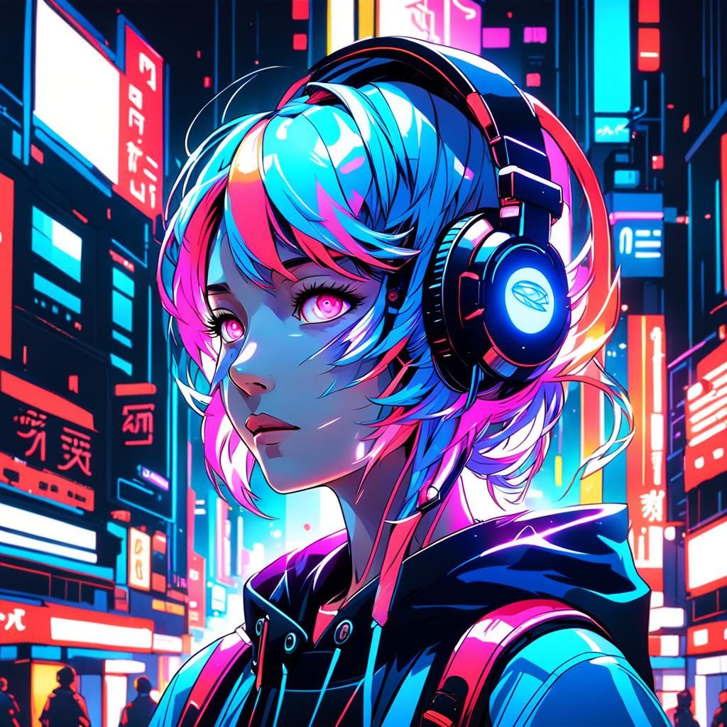 Just another anime girl with headphones