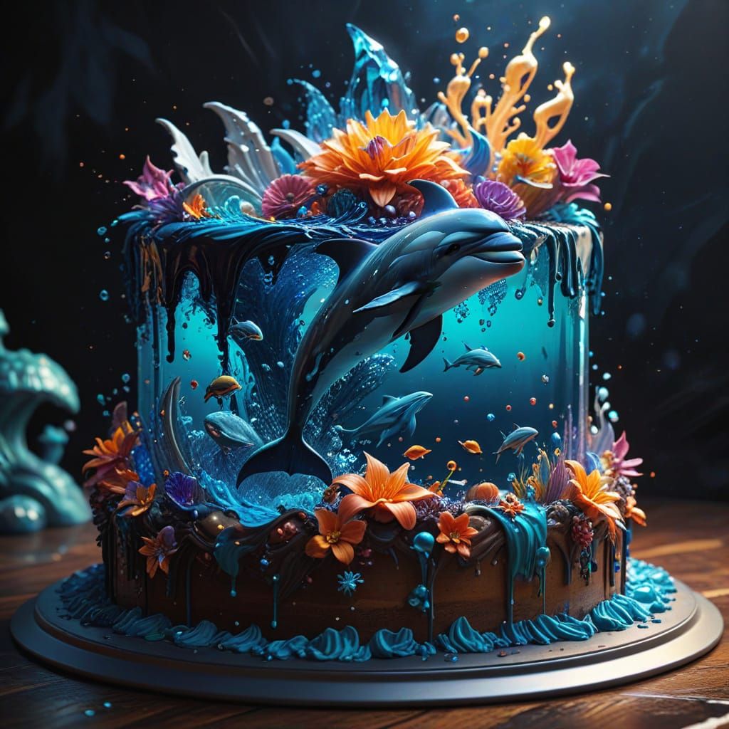 Magical Sea-Inspired Cake with Intricate Decorations