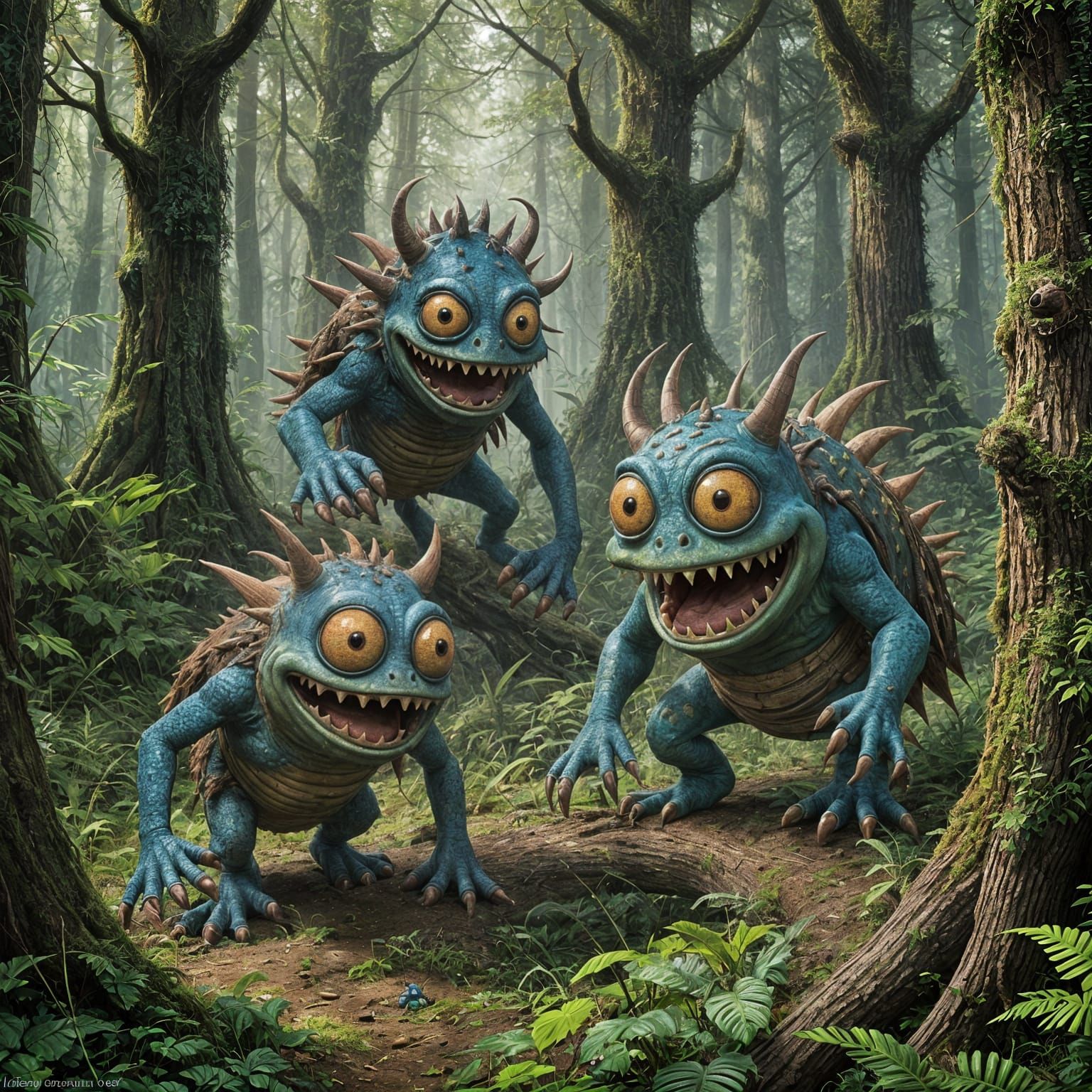 Forest Monster Painting Inspired by Justin Gerard
