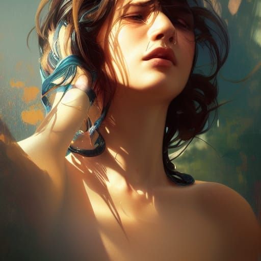 Roller Coaster Portrait in Art Nouveau Style