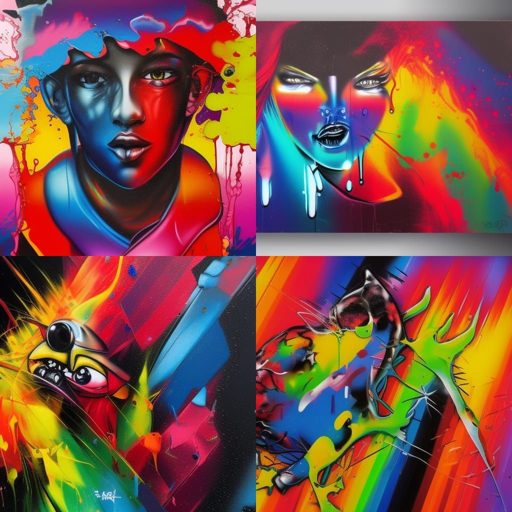 Colorful Graffiti Art with Splash and Street Art Elements