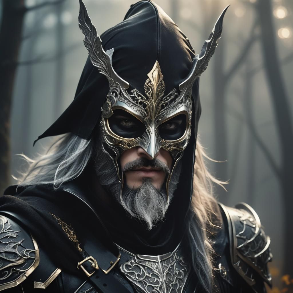 Mysterious Masked Warlock in Misty Forest