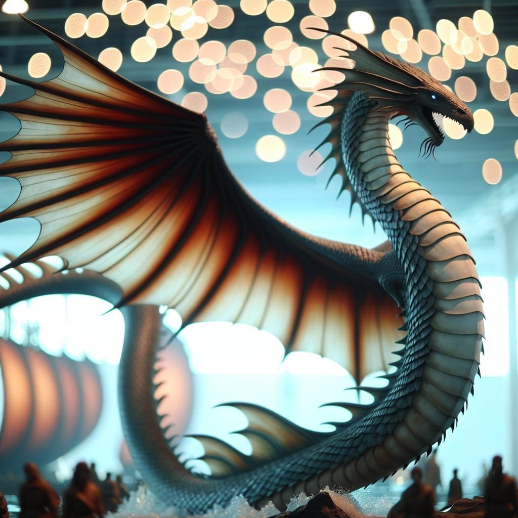 Sea Serpent with Sail Fins in Photographic Style
