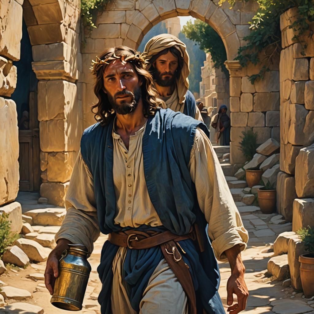 Jesus at Jacob's Well: Baroque Fantasy Art