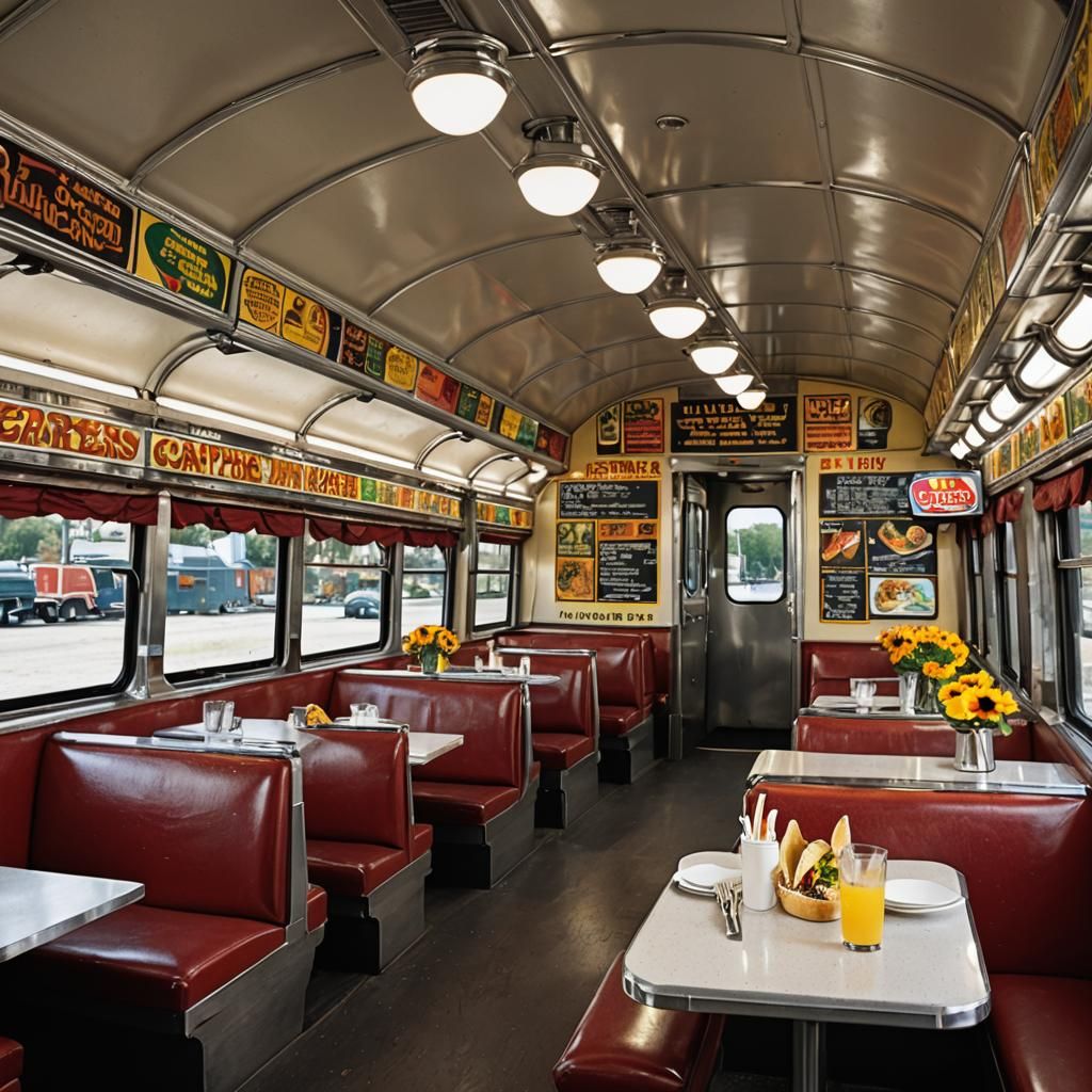 Hamburger and Taco Themed Dining Car