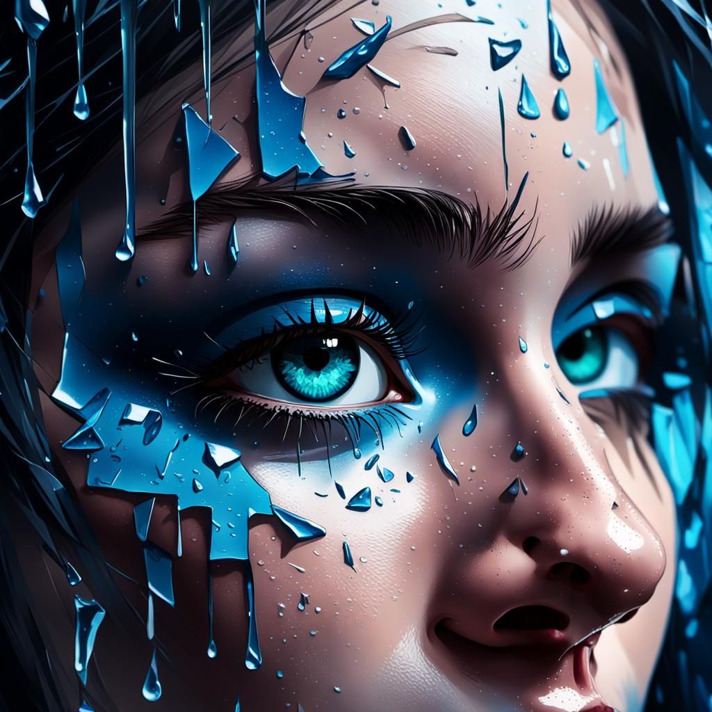 Gritty Close-up of a Young Woman's Emotional Descent