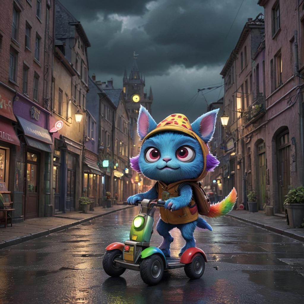 pizza delivery furry creature