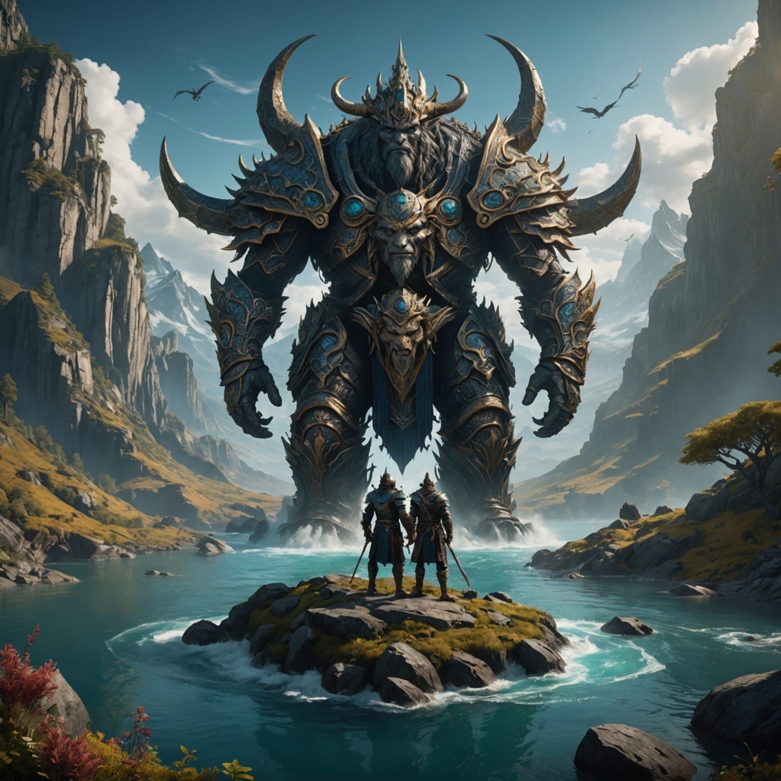 Twin Gods of Calm and Chaos: Fantasy Concept Art