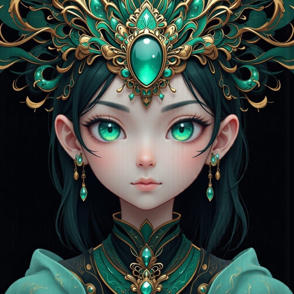 Enchanted Goddess in Celestial Headdress