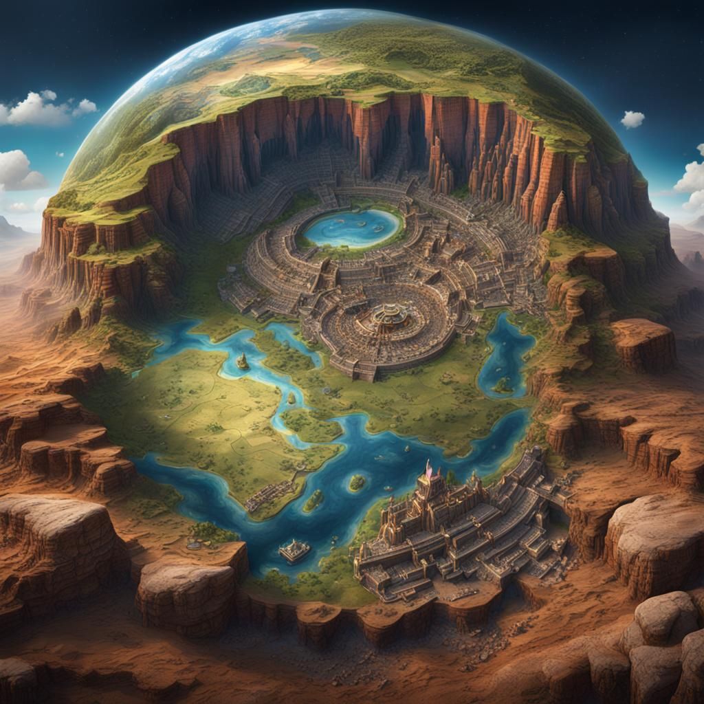 Archaeological Layers in Detailed Cross-Section Matte Painti...