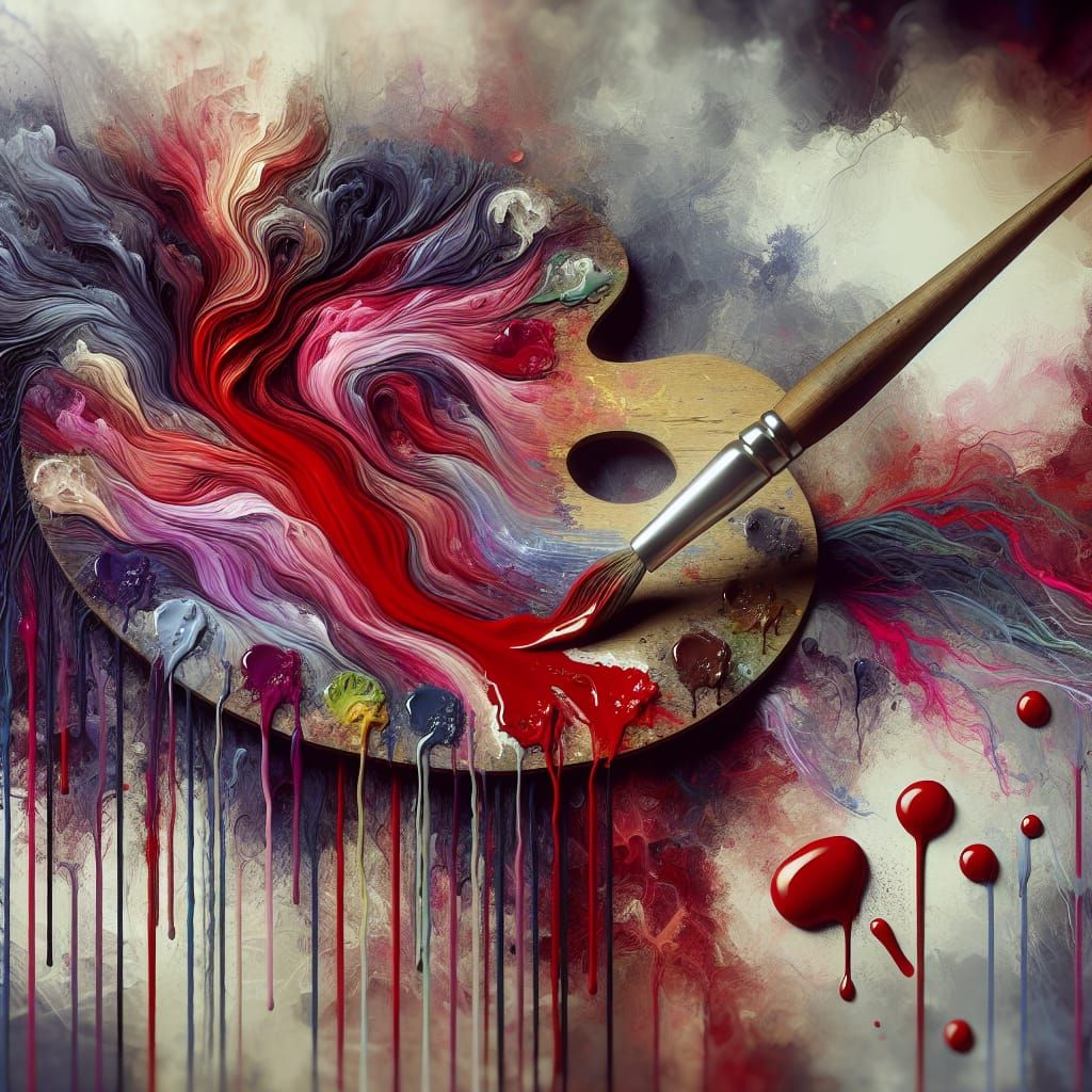Abstract Visualization: Pain in Paint on Palette