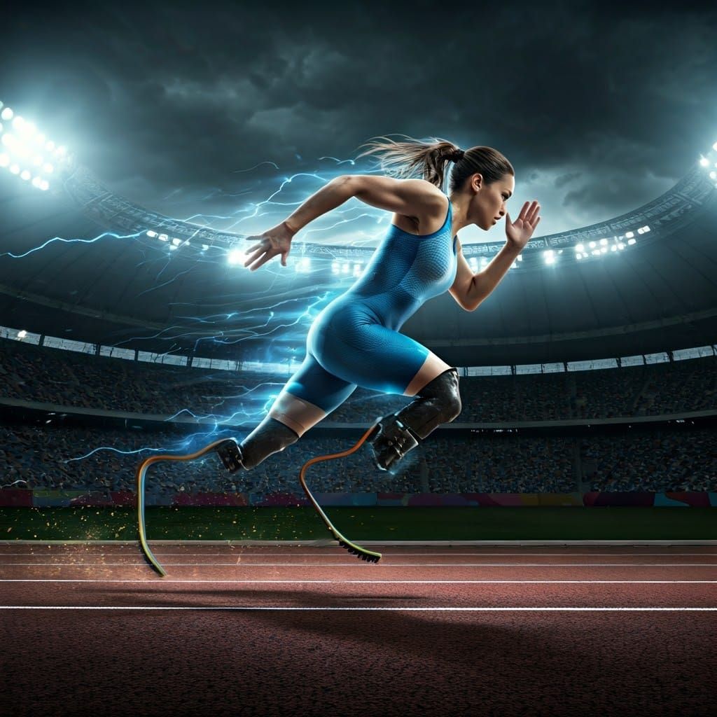 Paralympic Runner's Electrifying Sprint
